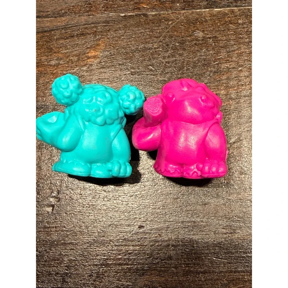 Snack-O-Saurus Figures Lot of 3 Teal Magenta Blue 90s‎ Retro Toys